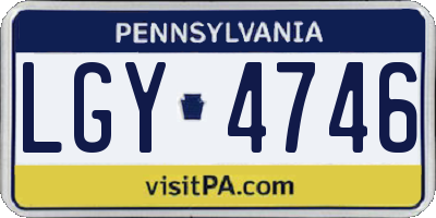 PA license plate LGY4746