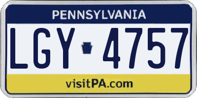 PA license plate LGY4757