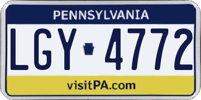 PA license plate LGY4772