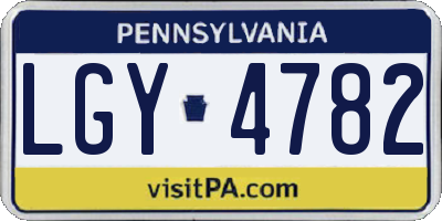 PA license plate LGY4782