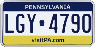 PA license plate LGY4790