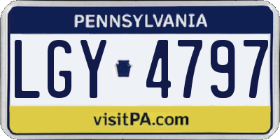 PA license plate LGY4797