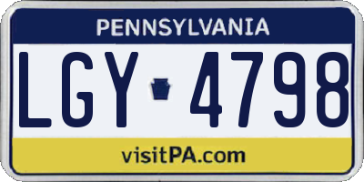 PA license plate LGY4798