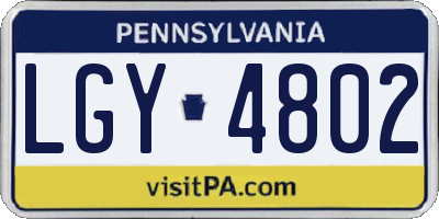 PA license plate LGY4802