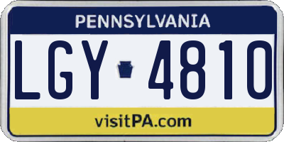 PA license plate LGY4810