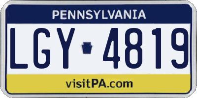 PA license plate LGY4819