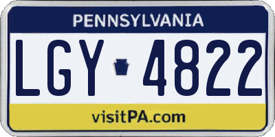 PA license plate LGY4822