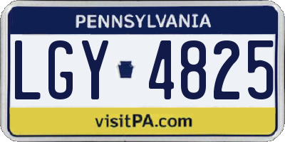 PA license plate LGY4825