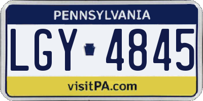 PA license plate LGY4845