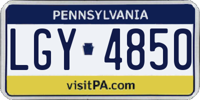 PA license plate LGY4850