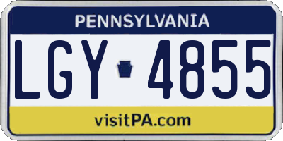 PA license plate LGY4855