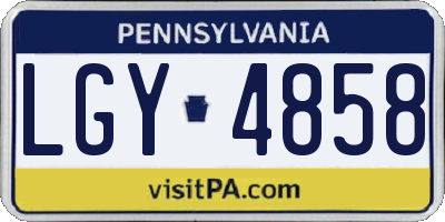 PA license plate LGY4858