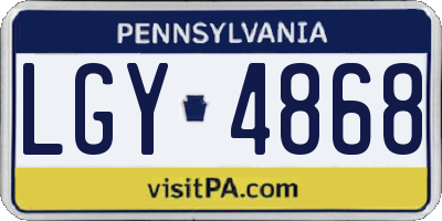 PA license plate LGY4868