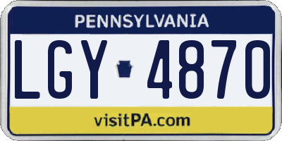 PA license plate LGY4870