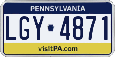 PA license plate LGY4871