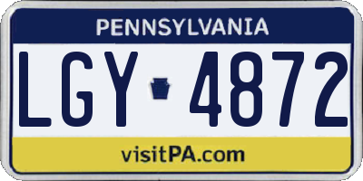 PA license plate LGY4872
