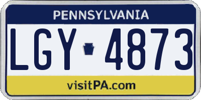 PA license plate LGY4873