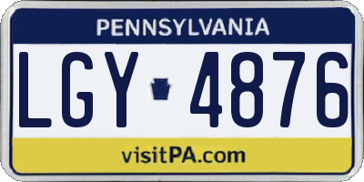 PA license plate LGY4876