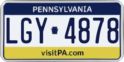 PA license plate LGY4878