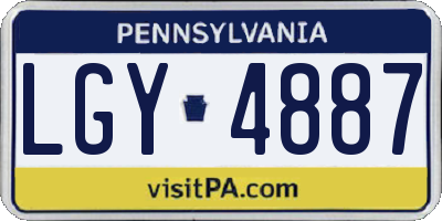 PA license plate LGY4887