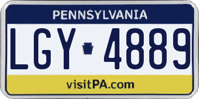 PA license plate LGY4889