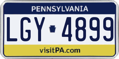 PA license plate LGY4899