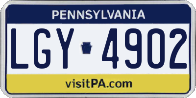 PA license plate LGY4902