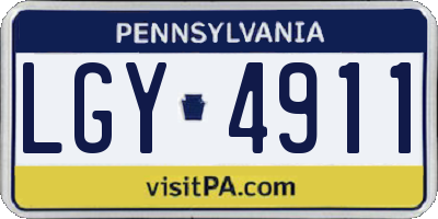 PA license plate LGY4911