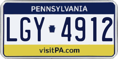 PA license plate LGY4912