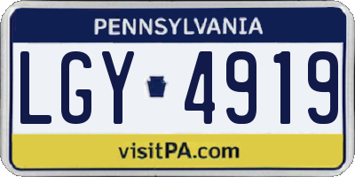 PA license plate LGY4919