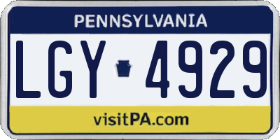 PA license plate LGY4929