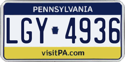 PA license plate LGY4936