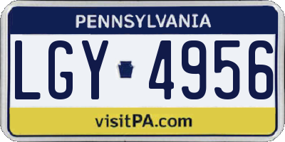 PA license plate LGY4956