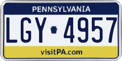 PA license plate LGY4957