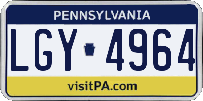 PA license plate LGY4964