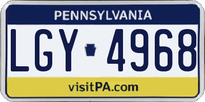 PA license plate LGY4968