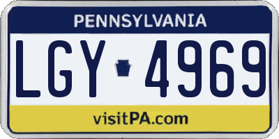 PA license plate LGY4969