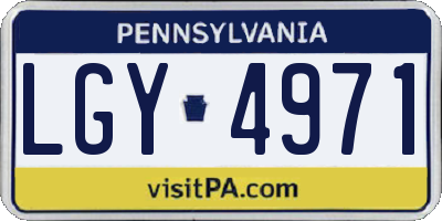 PA license plate LGY4971