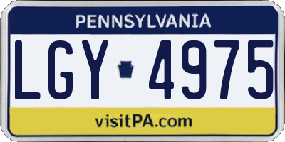PA license plate LGY4975