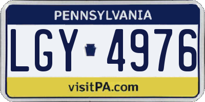 PA license plate LGY4976
