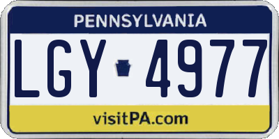 PA license plate LGY4977