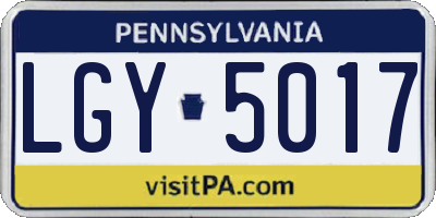 PA license plate LGY5017