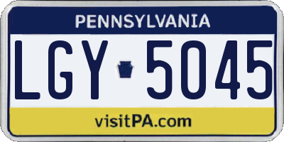 PA license plate LGY5045