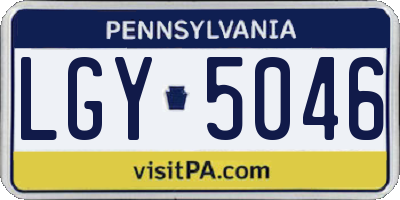 PA license plate LGY5046