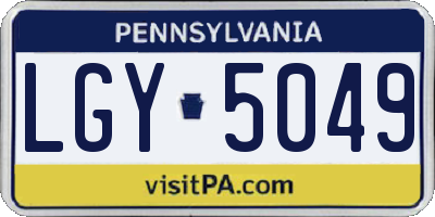 PA license plate LGY5049