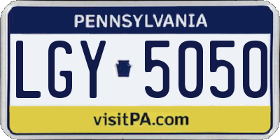 PA license plate LGY5050