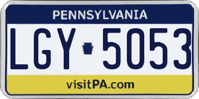 PA license plate LGY5053