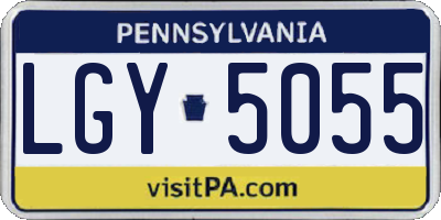 PA license plate LGY5055