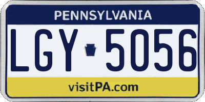 PA license plate LGY5056