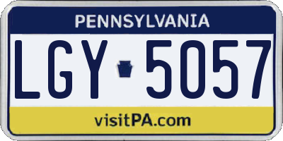 PA license plate LGY5057